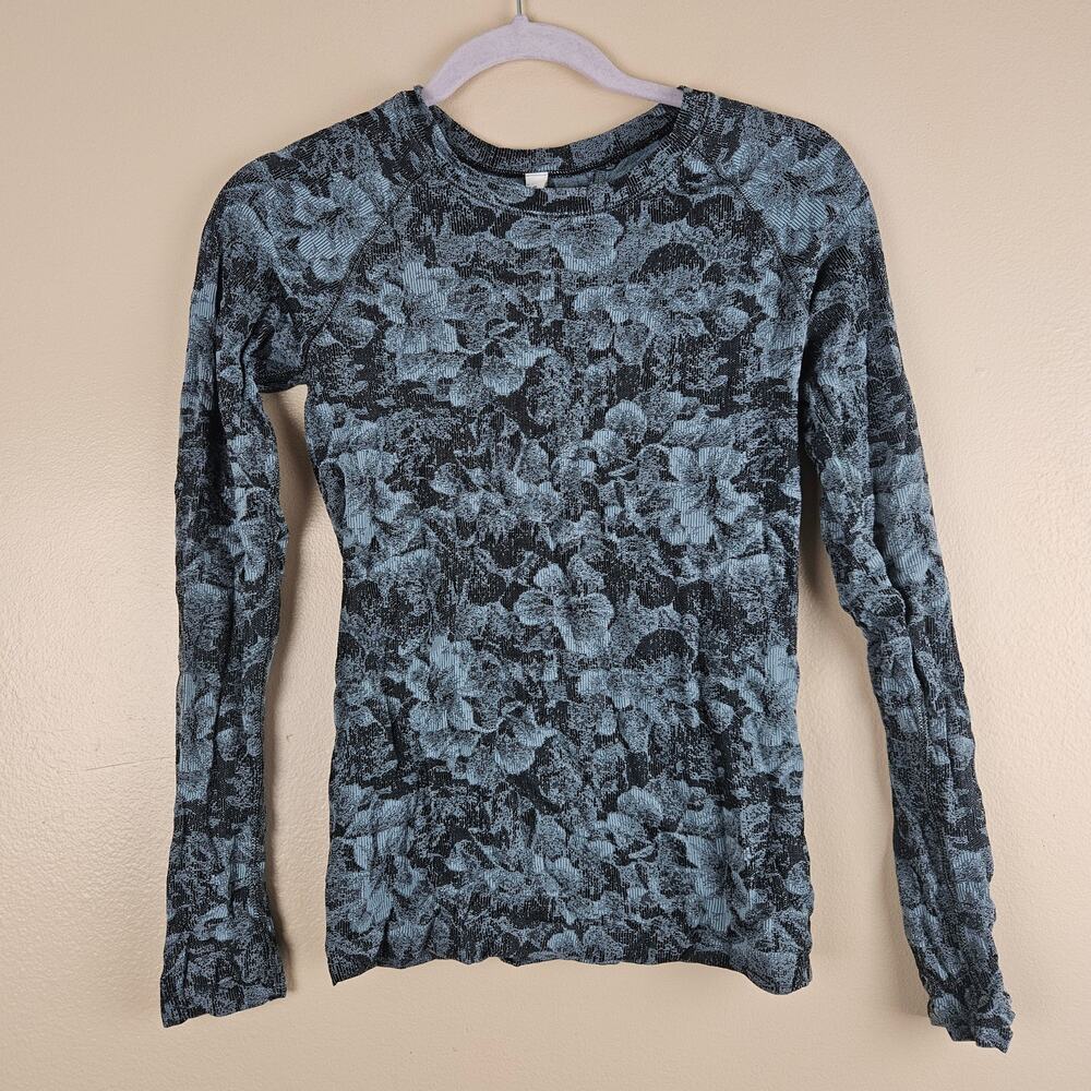 Athleta Momentum Seamless Top Grey Floral Size XXS - Picture 3 of 6